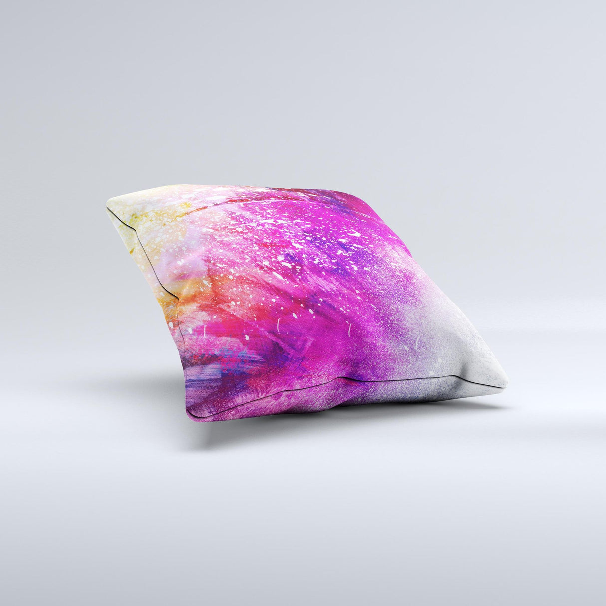 Abstract Neon Paint Explosion ink-Fuzed Decorative Throw Pillow