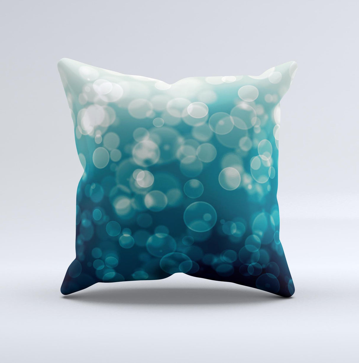 Green Unfocused Orbs Of Light ink-Fuzed Decorative Throw Pillow