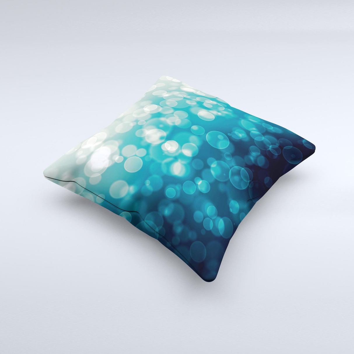 Green Unfocused Orbs Of Light ink-Fuzed Decorative Throw Pillow