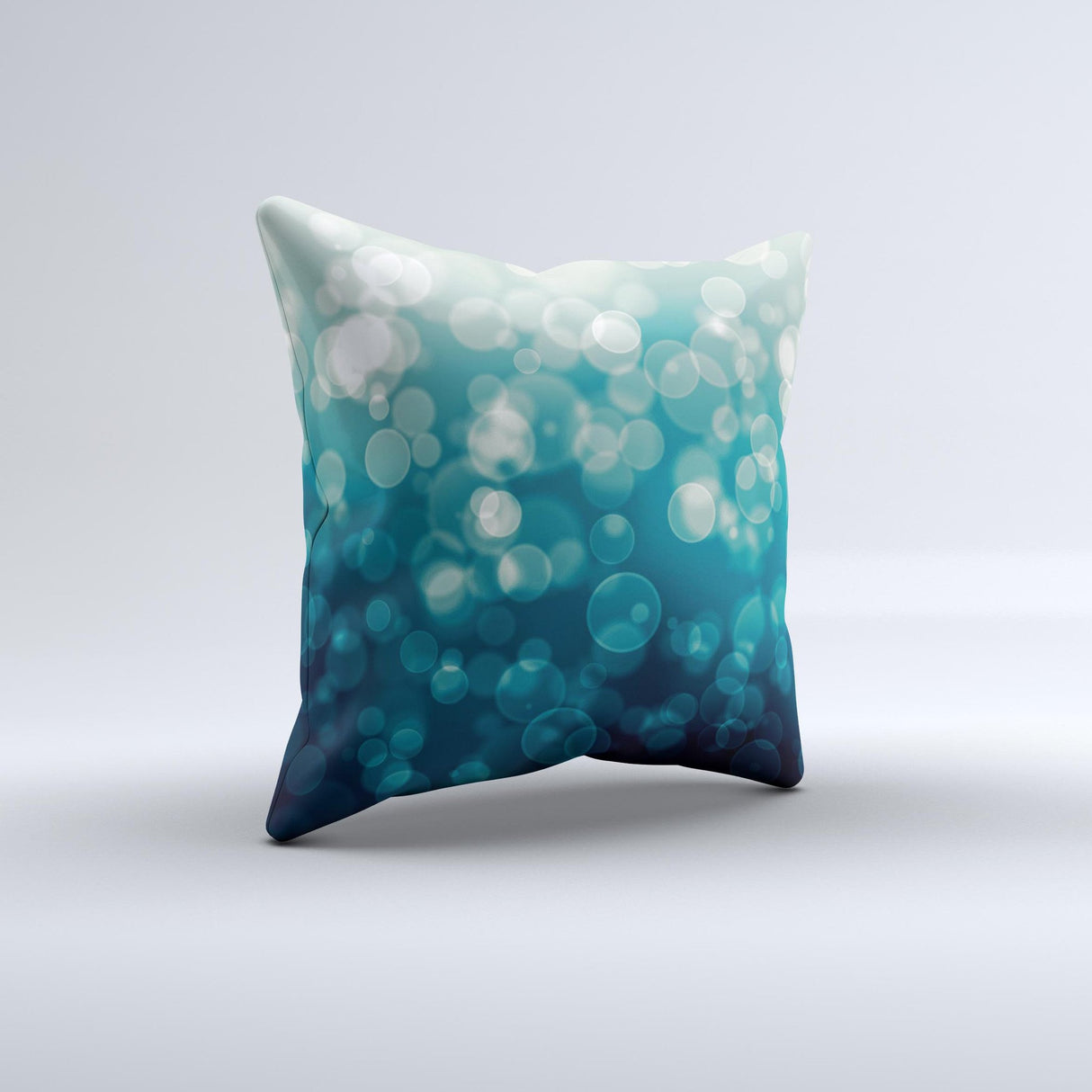 Green Unfocused Orbs Of Light ink-Fuzed Decorative Throw Pillow