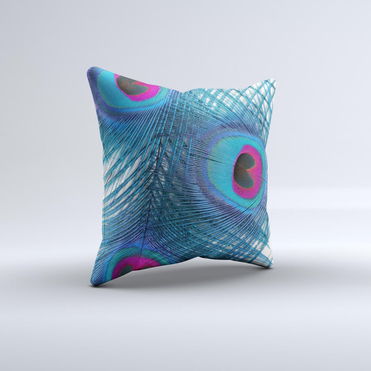 The Blue Peacock ink-Fuzed Decorative Throw Pillow