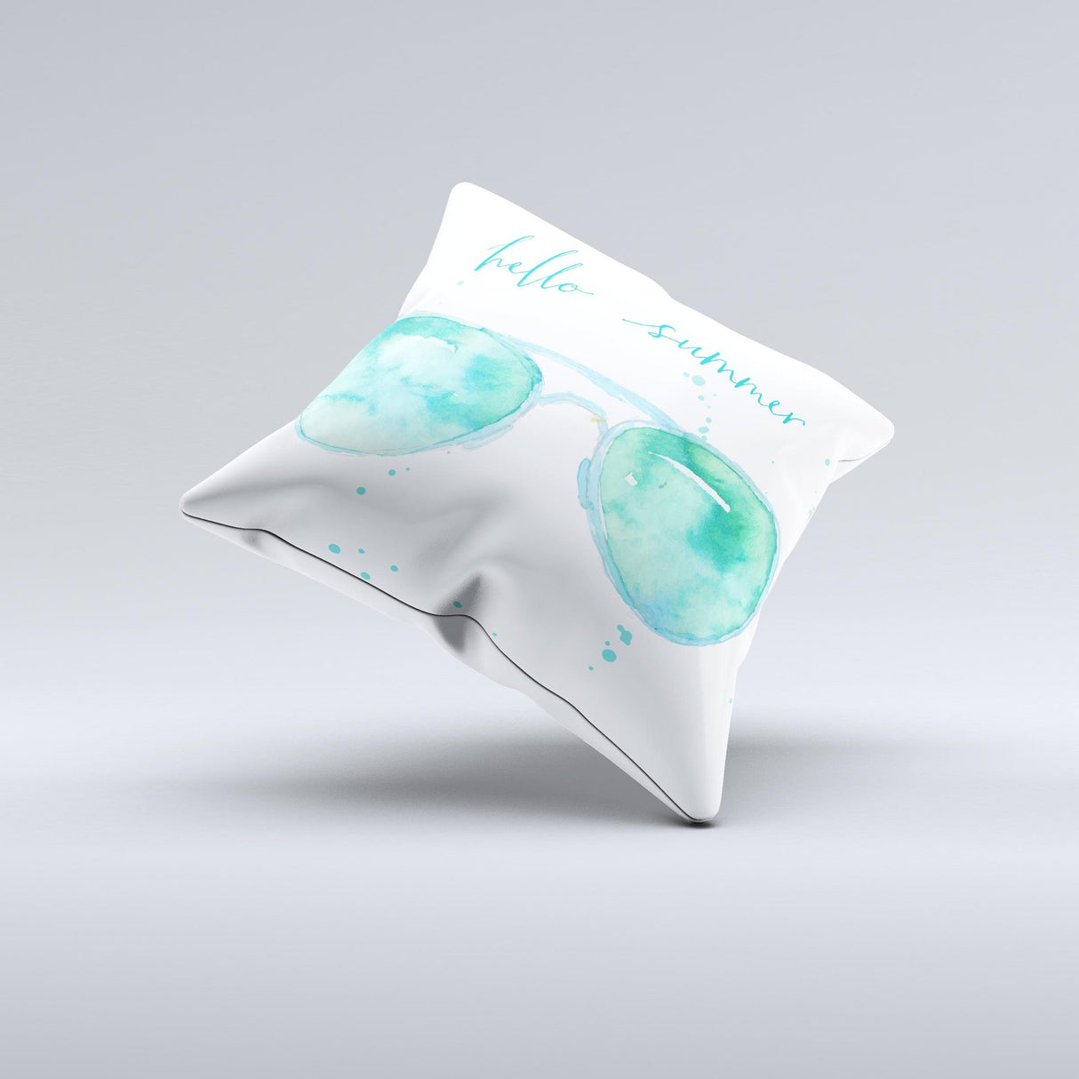 The Hello Summer Sunglasses ink-Fuzed Decorative Throw Pillow