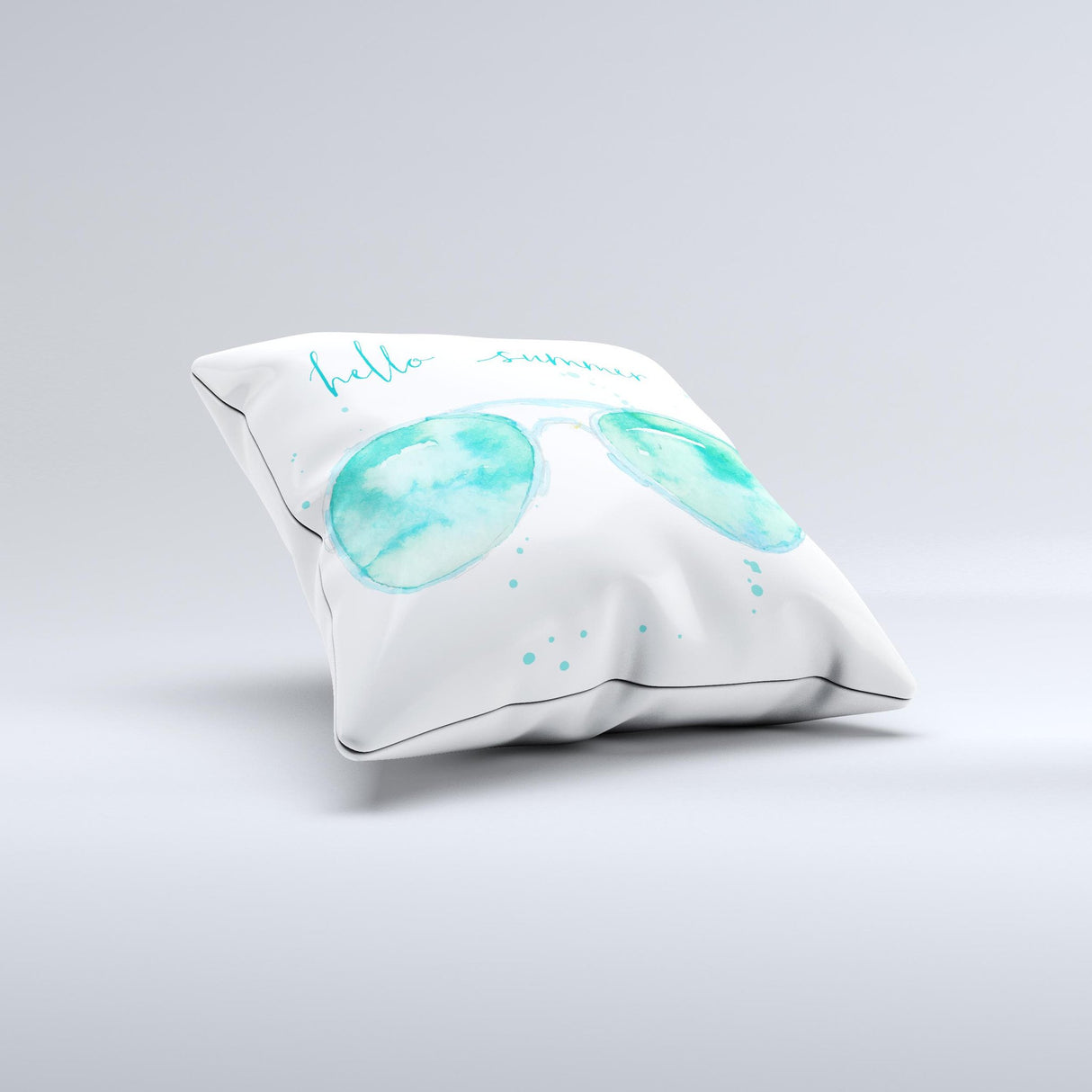 The Hello Summer Sunglasses ink-Fuzed Decorative Throw Pillow