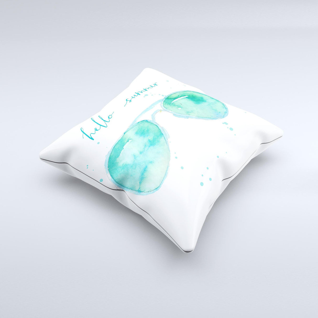 The Hello Summer Sunglasses ink-Fuzed Decorative Throw Pillow