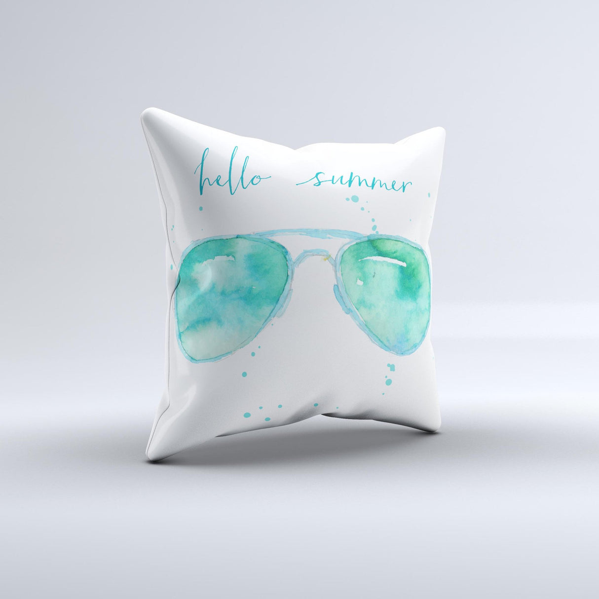 The Hello Summer Sunglasses ink-Fuzed Decorative Throw Pillow