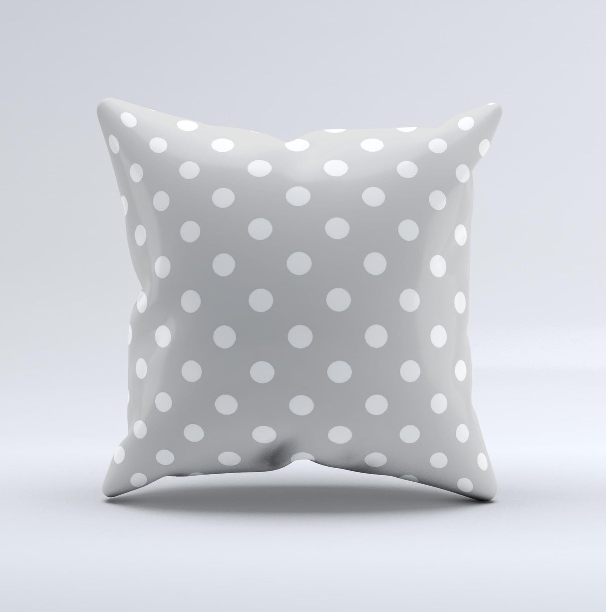 Light Gray & White Polka Dot Ink-Fuzed Decorative Throw Pillow