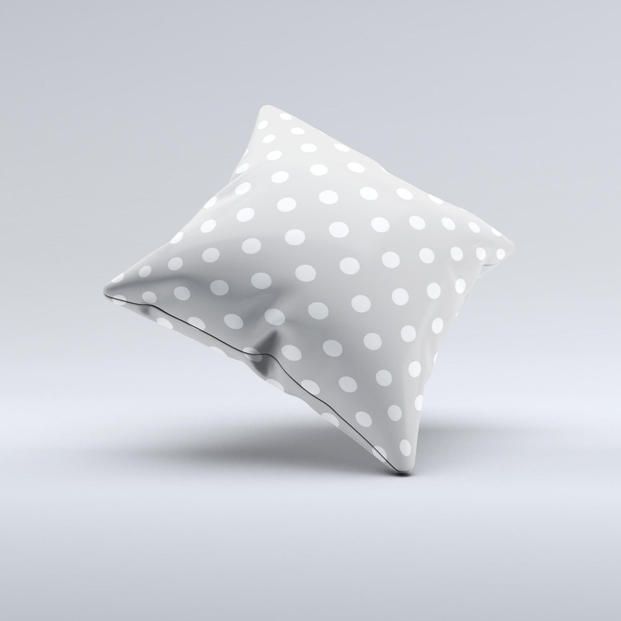 Light Gray & White Polka Dot Ink-Fuzed Decorative Throw Pillow