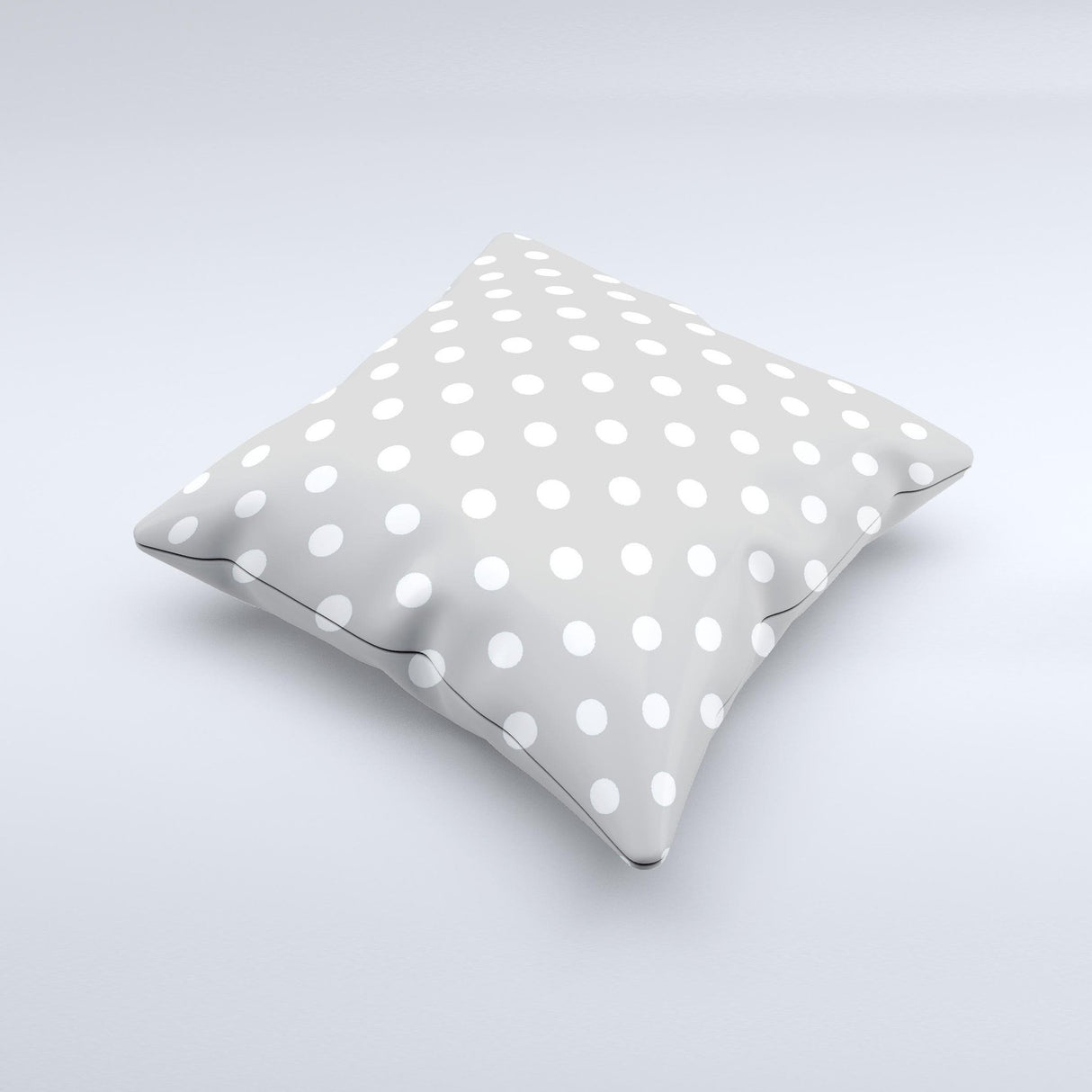 Light Gray & White Polka Dot Ink-Fuzed Decorative Throw Pillow
