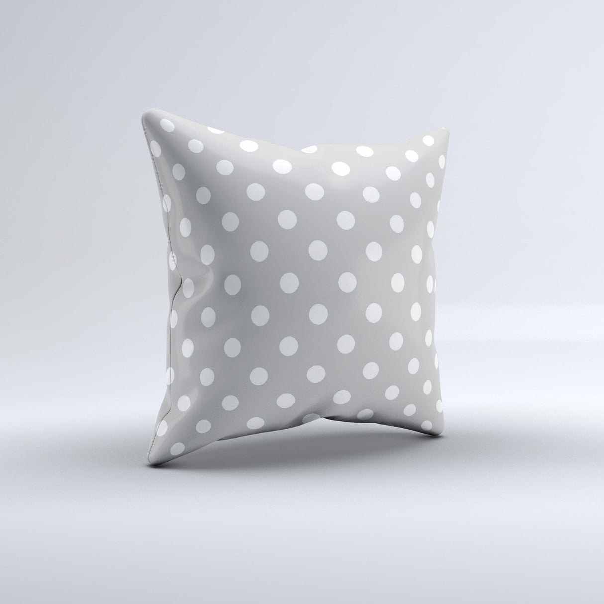 Light Gray & White Polka Dot Ink-Fuzed Decorative Throw Pillow