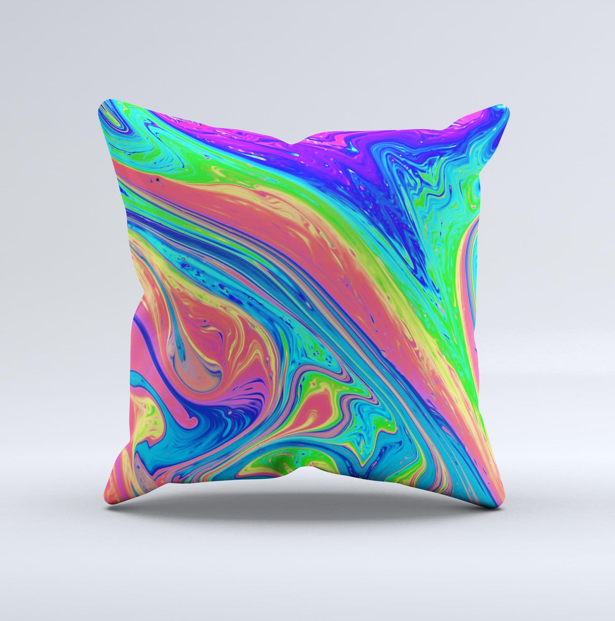 Neon Color Fusion V9 Ink-Fuzed Decorative Throw Pillow