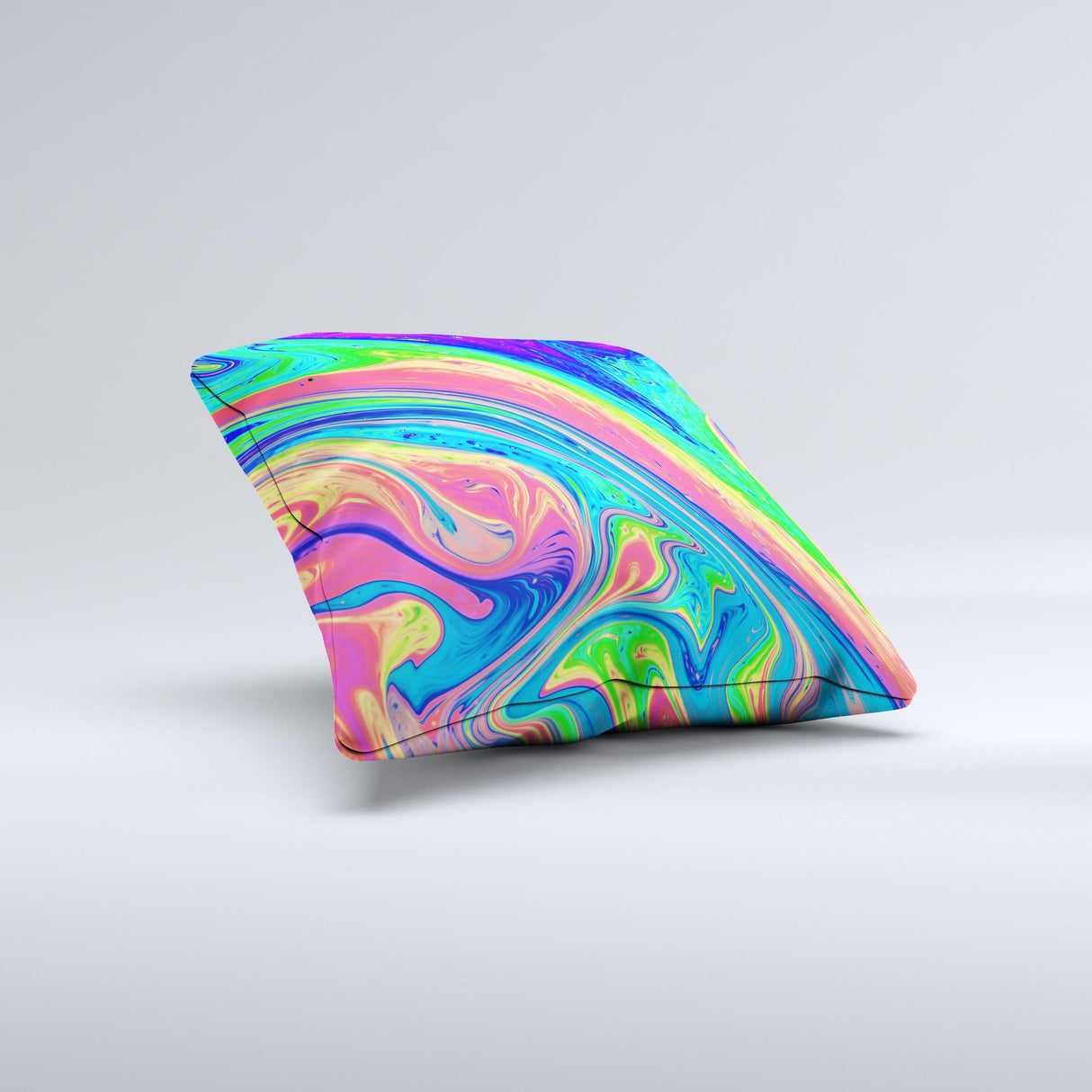 Neon Color Fusion V9 Ink-Fuzed Decorative Throw Pillow