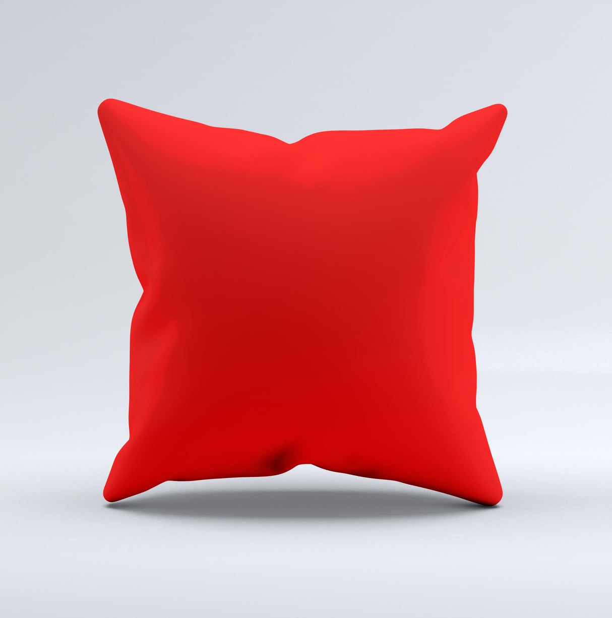 Solid Red Ink-Fuzed Decorative Throw Pillow
