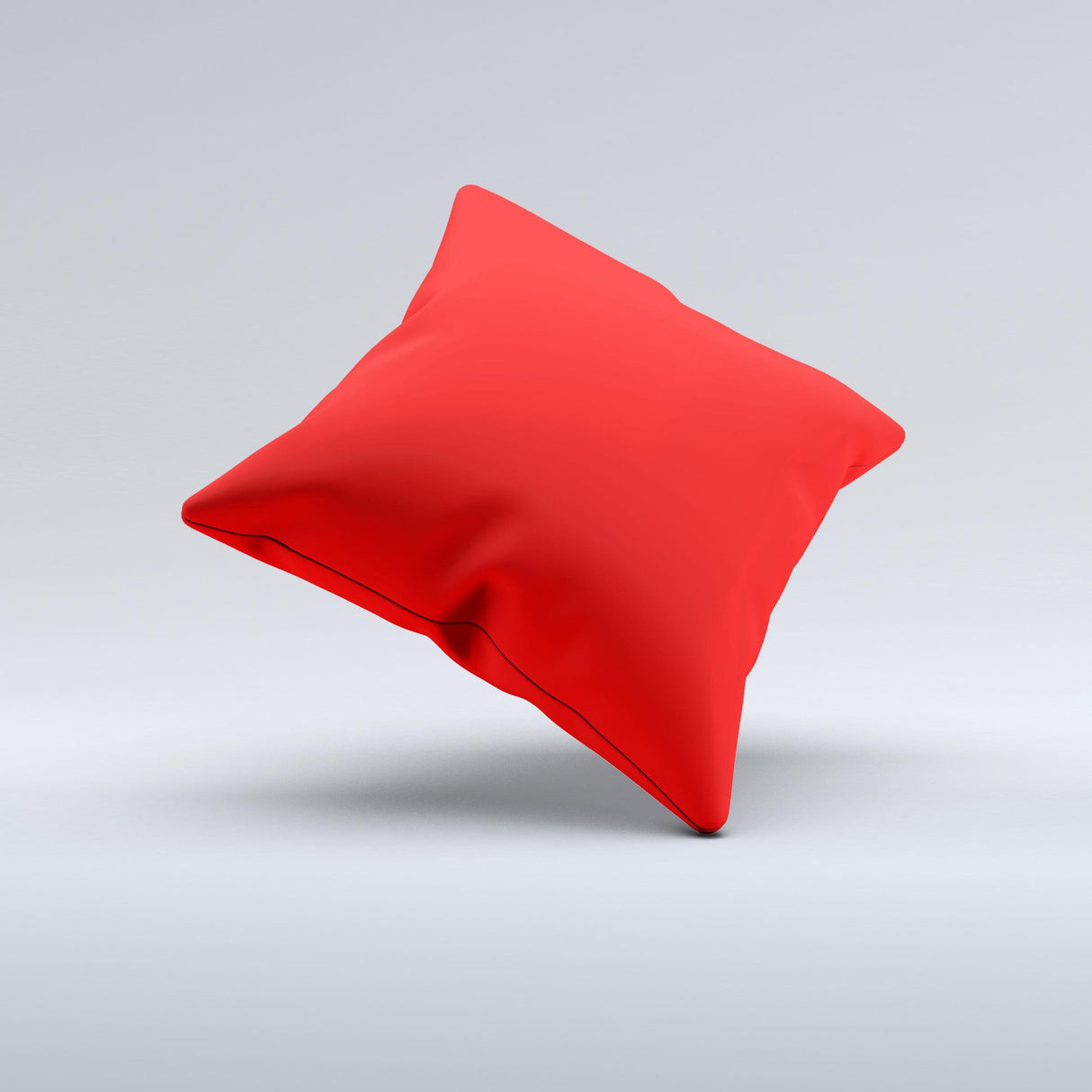 Solid Red Ink-Fuzed Decorative Throw Pillow