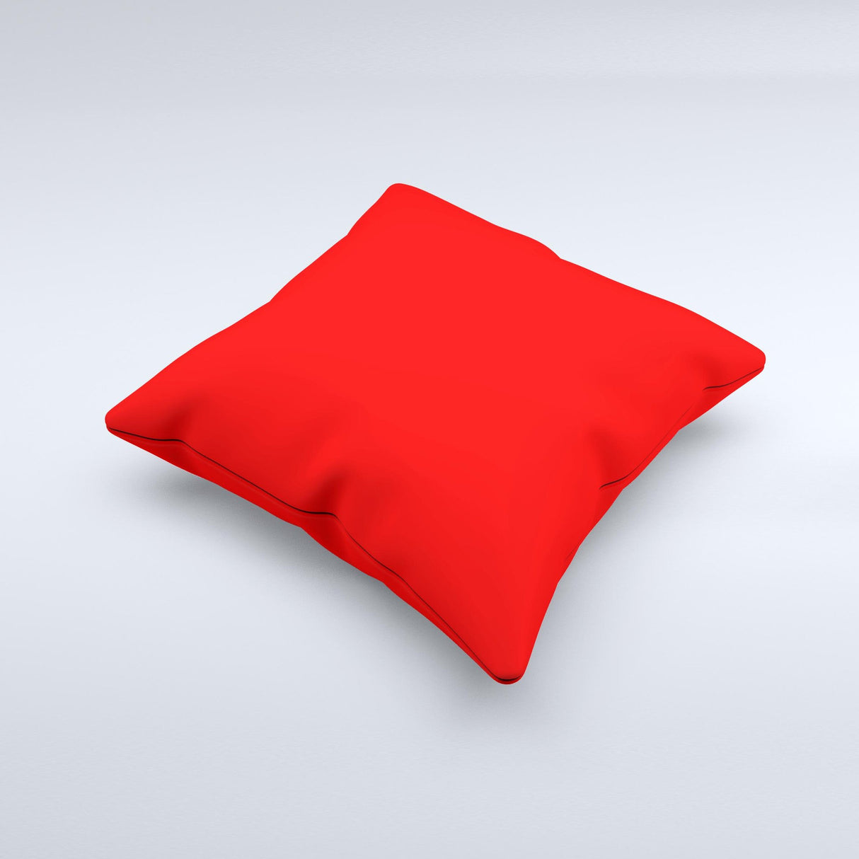Solid Red Ink-Fuzed Decorative Throw Pillow