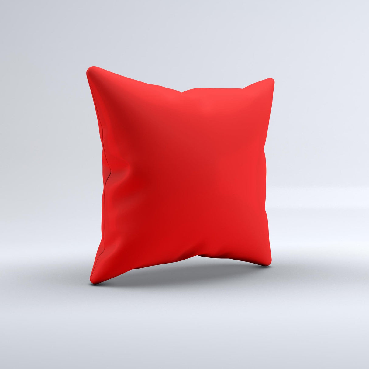 Solid Red Ink-Fuzed Decorative Throw Pillow