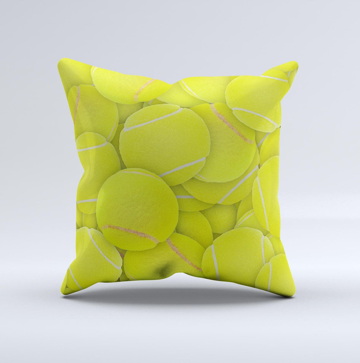 Tennis Ball Overlay Ink-Fuzed Decorative Throw Pillow