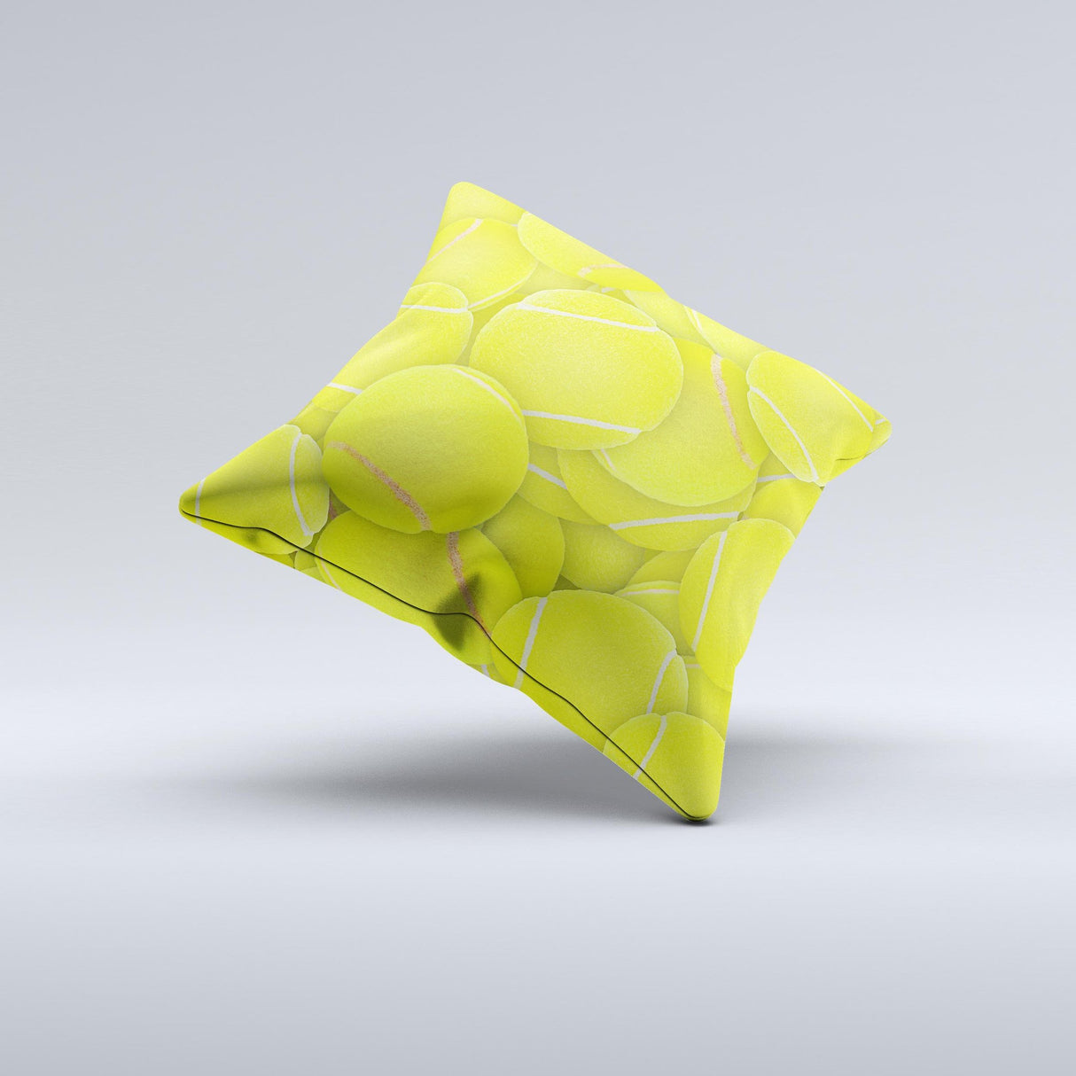 Tennis Ball Overlay Ink-Fuzed Decorative Throw Pillow