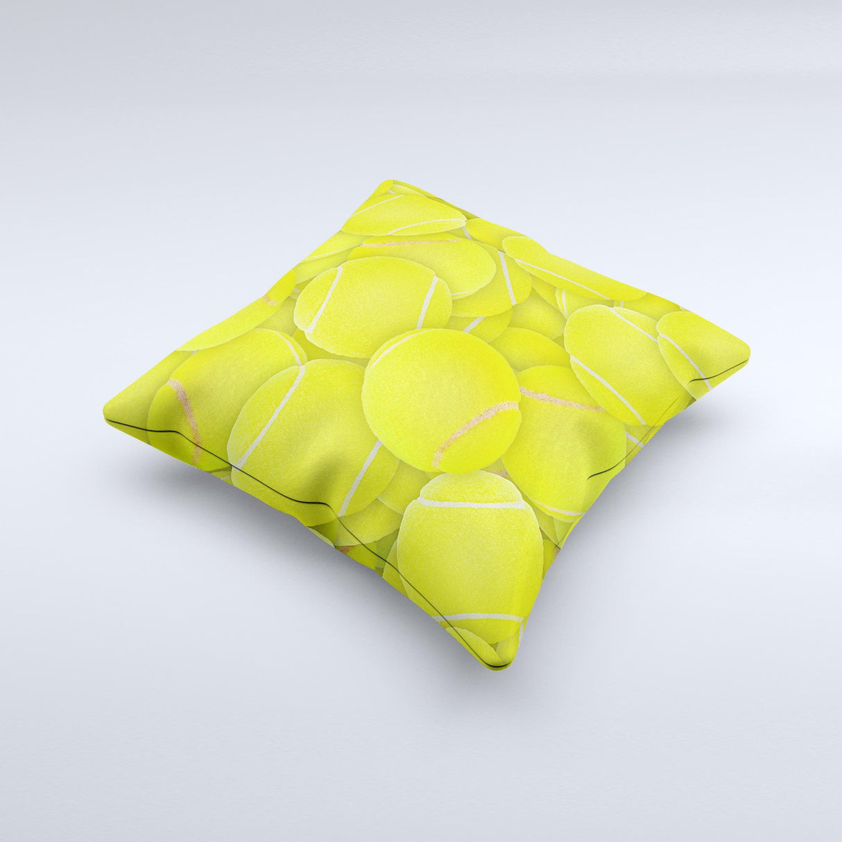 Tennis Ball Overlay Ink-Fuzed Decorative Throw Pillow