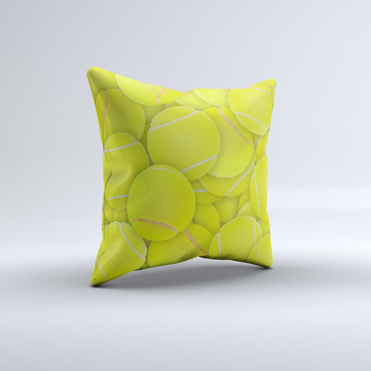 Tennis Ball Overlay Ink-Fuzed Decorative Throw Pillow