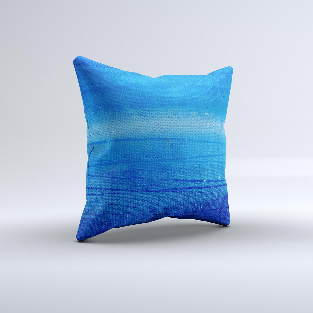 Unbalanced Blue Textile Surface Ink-Fuzed Decorative Throw Pillow