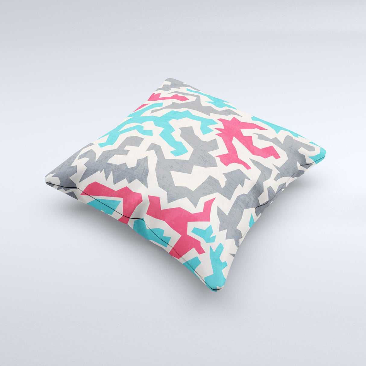 Retro Colored Abstract Maze Pattern Ink-Fuzed Decorative Throw Pillow