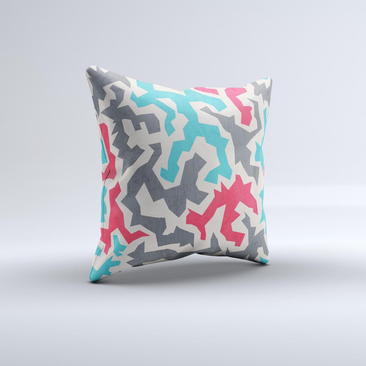 Retro Colored Abstract Maze Pattern Ink-Fuzed Decorative Throw Pillow