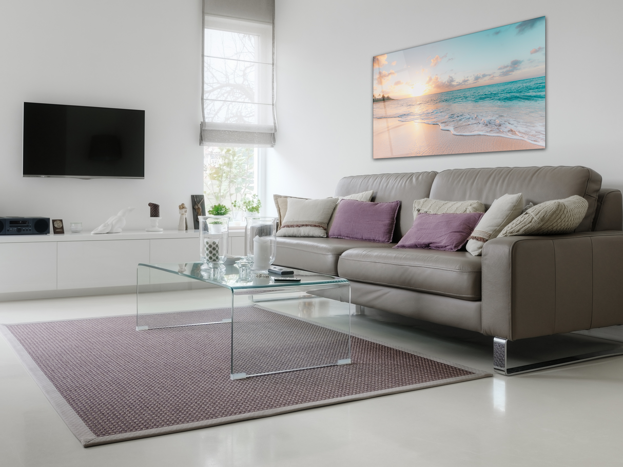 Glass Wall Art -Sea & Waves (18x28 inches - 46x72cm)