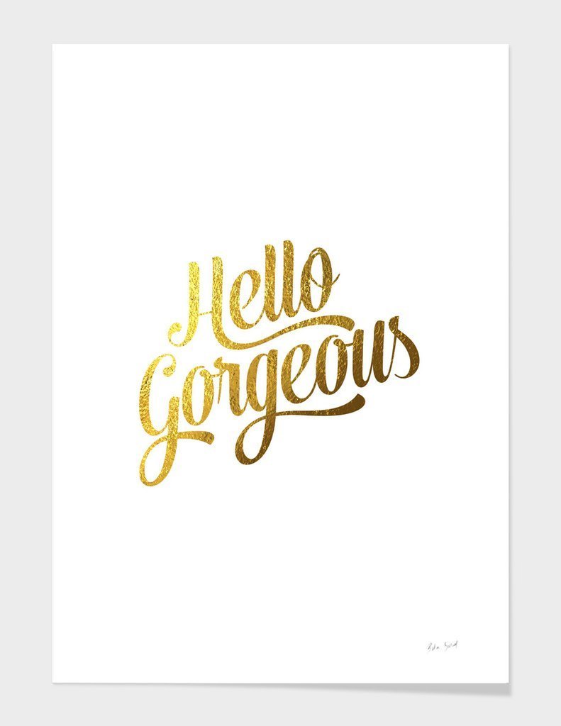 Hello Gorgeous Gold Cushion/Pillow