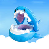 Inflatable Swimming Ring For Kids With Awning Shark Seat