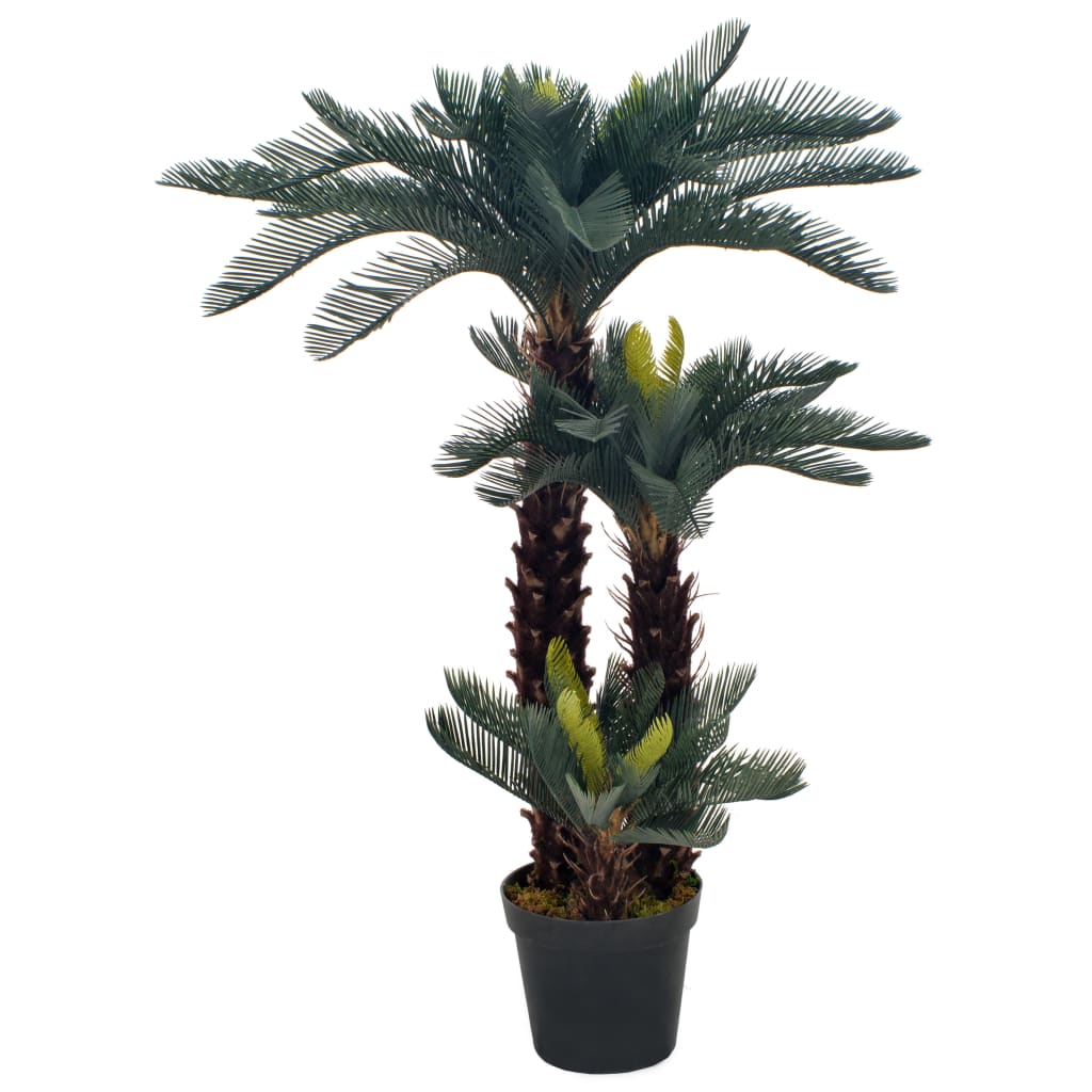 Artificial Plant Cycas Palm with Pot Green 35.4"