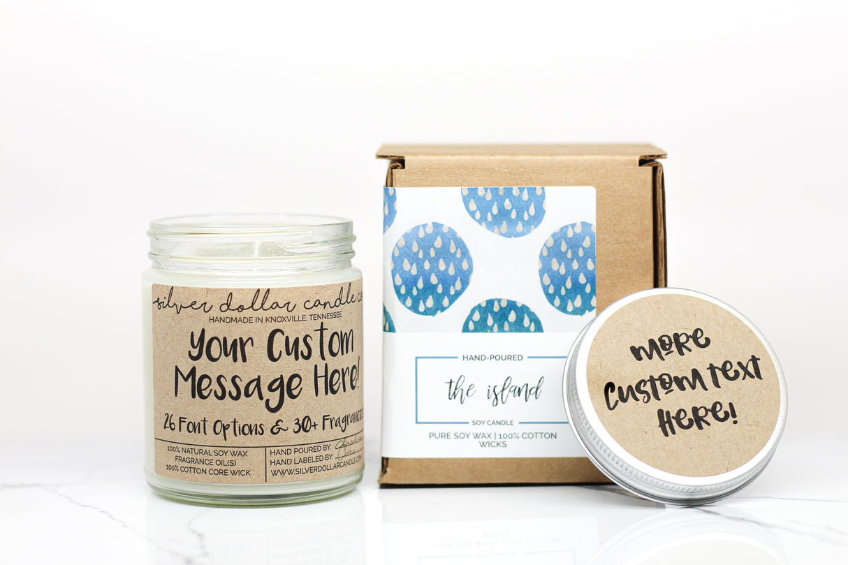 Personalized Custom Candle (Kraft) - 9/16oz 100% All-Natural Soy Wax