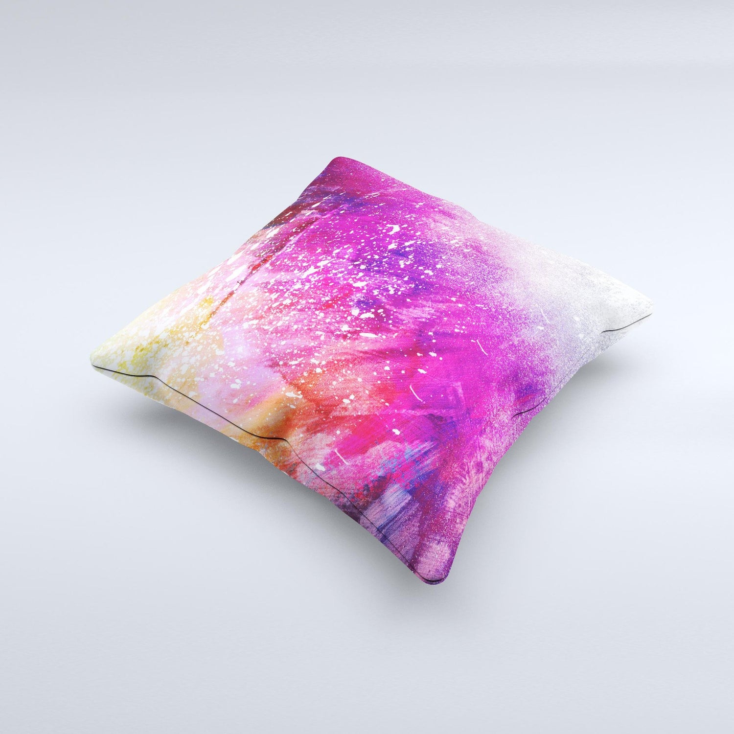Abstract Neon Paint Explosion ink-Fuzed Decorative Throw Pillow