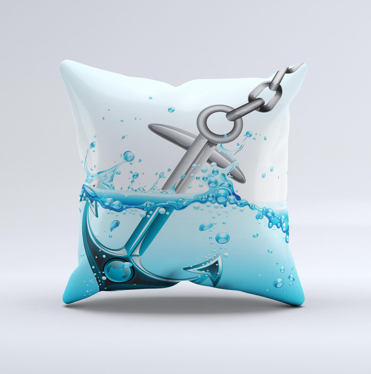 Anchor Splashing Ink-Fuzed Decorative Throw Pillow