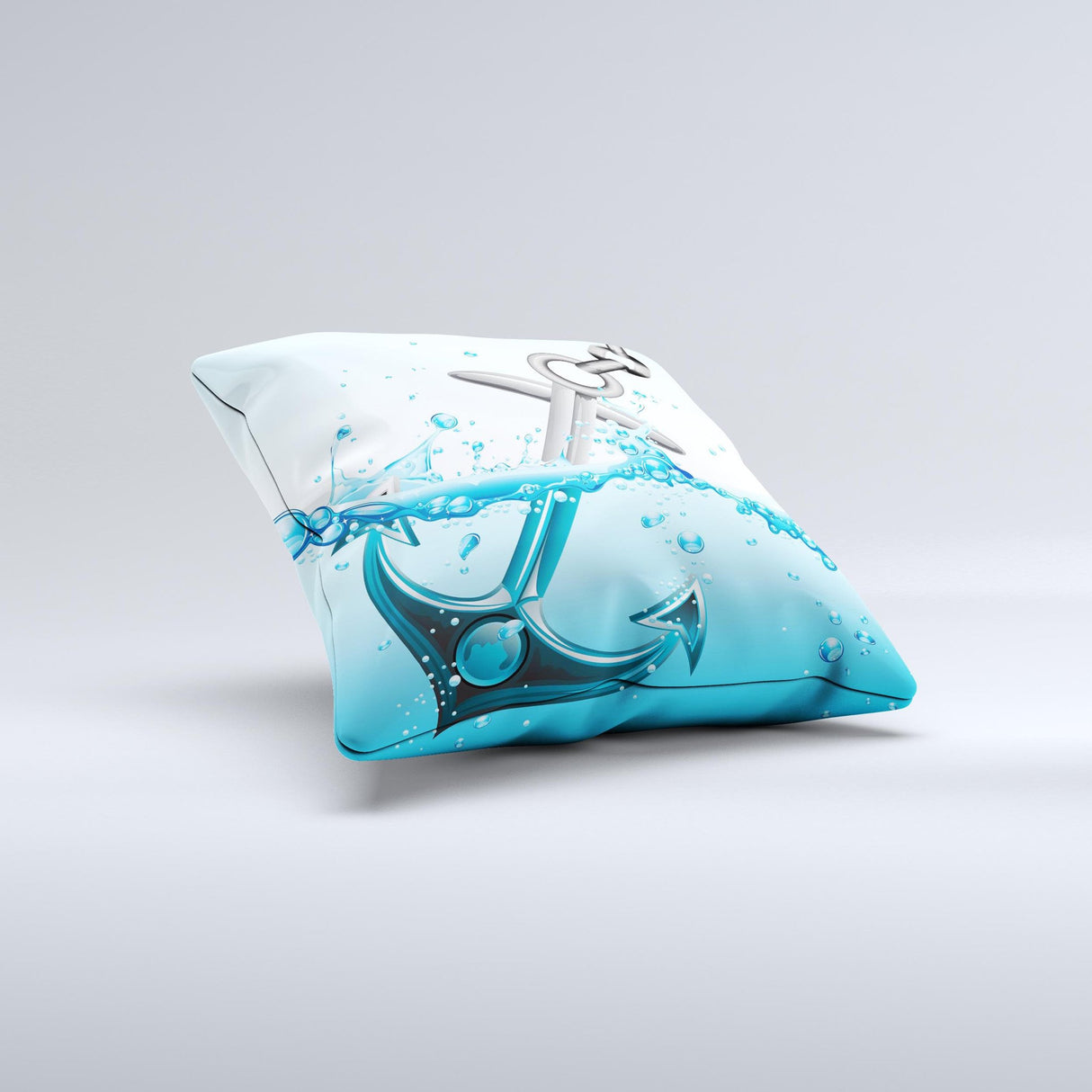 Anchor Splashing Ink-Fuzed Decorative Throw Pillow