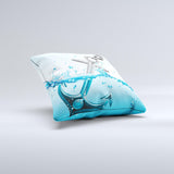 Anchor Splashing Ink-Fuzed Decorative Throw Pillow