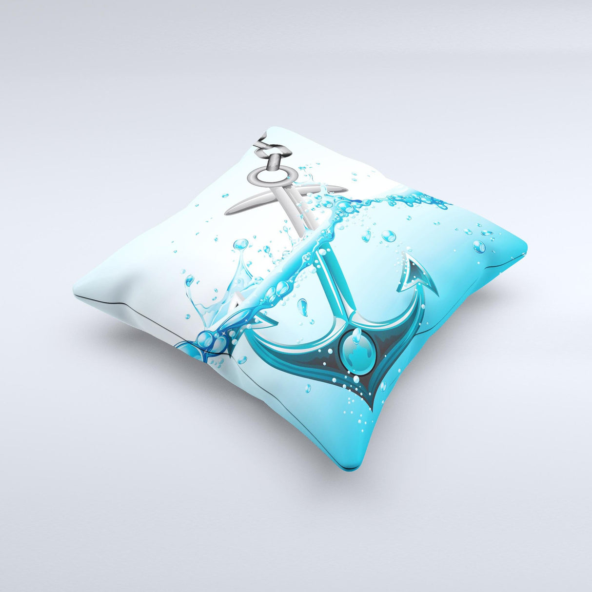 Anchor Splashing Ink-Fuzed Decorative Throw Pillow