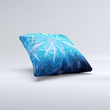 Blue Fireworks Ink-Fuzed Decorative Throw Pillow