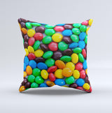 Colorful Candy ink-Fuzed Decorative Throw Pillow