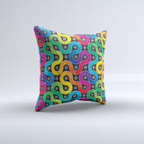 Colorful Seamless Vector Snake Ink-Fuzed Decorative Throw Pillow