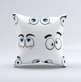 Crazy Eyes Ink-Fuzed Decorative Throw Pillow