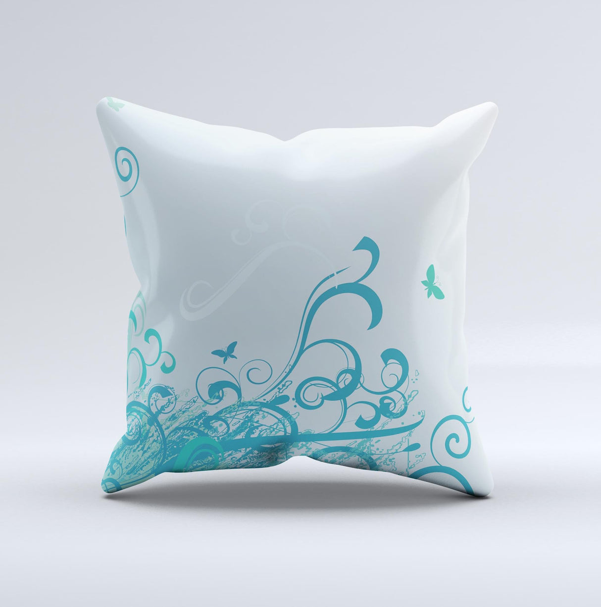 Escaping Butterfly Floral ink-Fuzed Decorative Throw Pillow