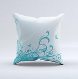 Escaping Butterfly Floral ink-Fuzed Decorative Throw Pillow