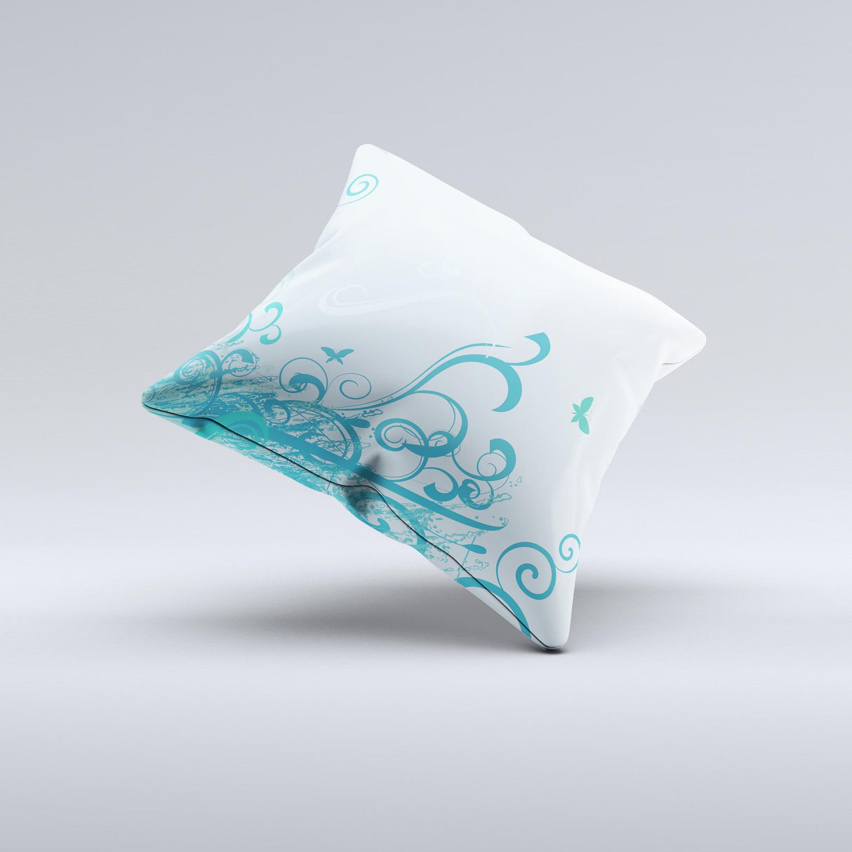 Escaping Butterfly Floral ink-Fuzed Decorative Throw Pillow