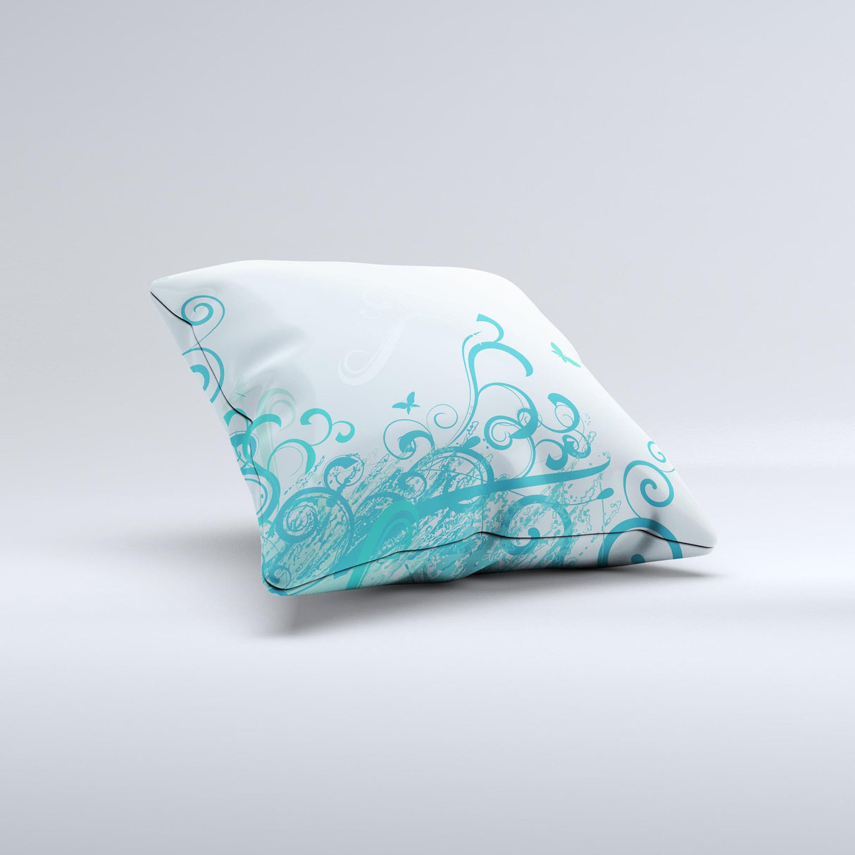Escaping Butterfly Floral ink-Fuzed Decorative Throw Pillow