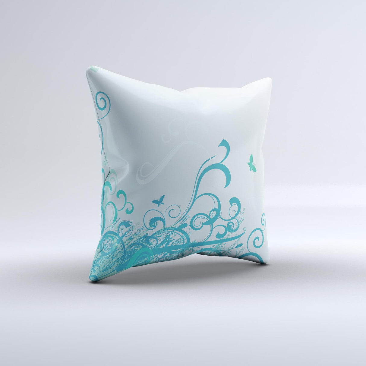 Escaping Butterfly Floral ink-Fuzed Decorative Throw Pillow