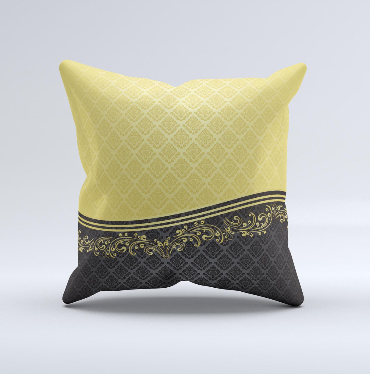 Gold and Black Luxury Pattern ink-Fuzed Decorative Throw Pillow