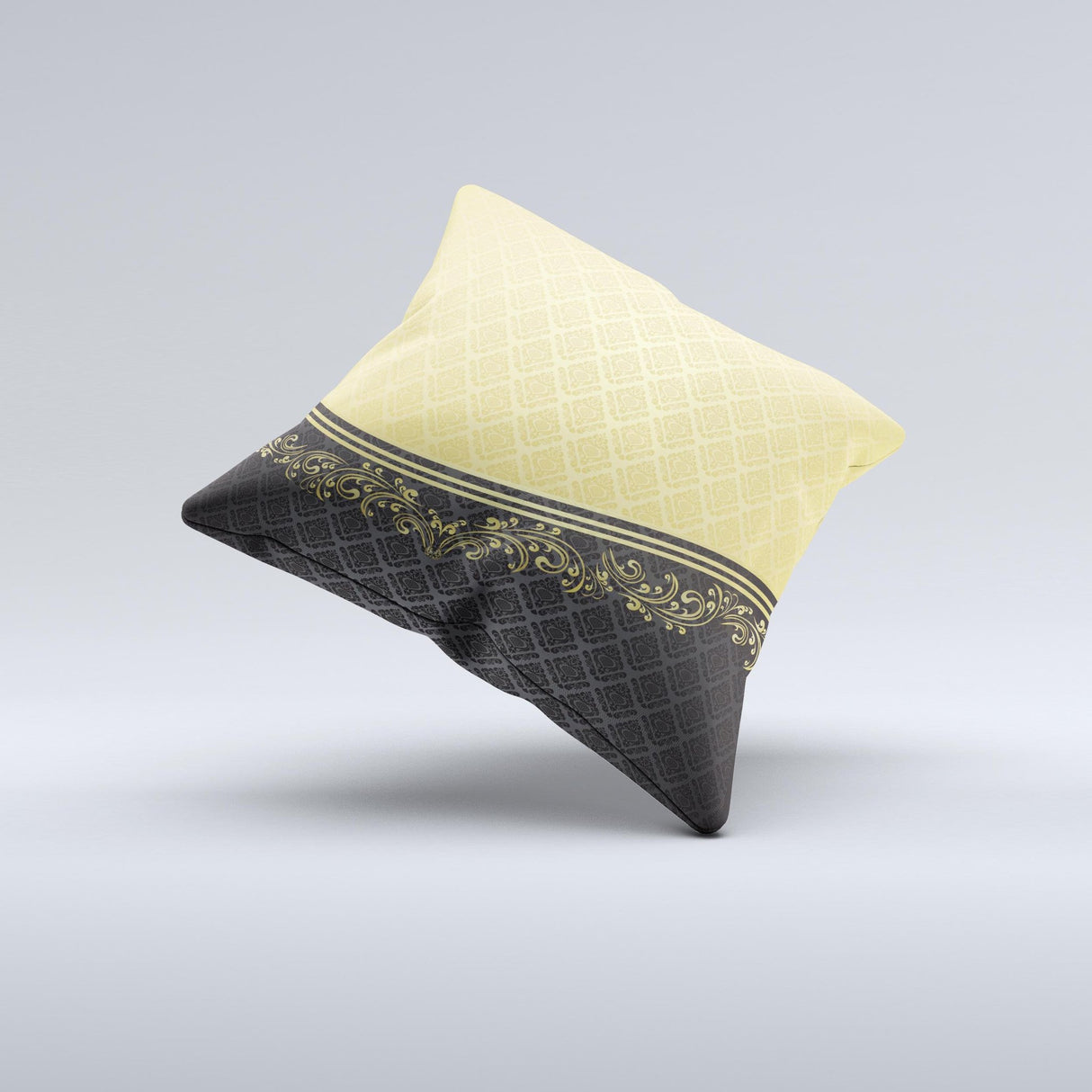 Gold and Black Luxury Pattern ink-Fuzed Decorative Throw Pillow