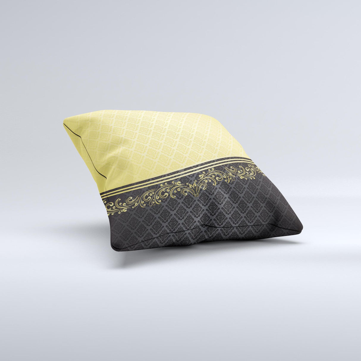 Gold and Black Luxury Pattern ink-Fuzed Decorative Throw Pillow