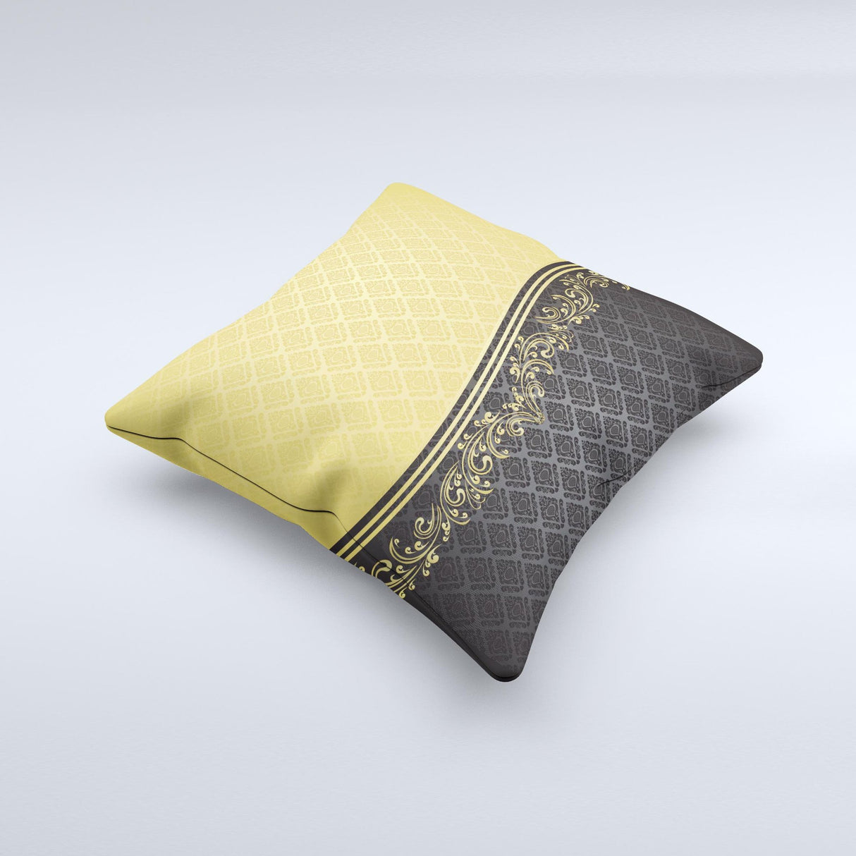 Gold and Black Luxury Pattern ink-Fuzed Decorative Throw Pillow
