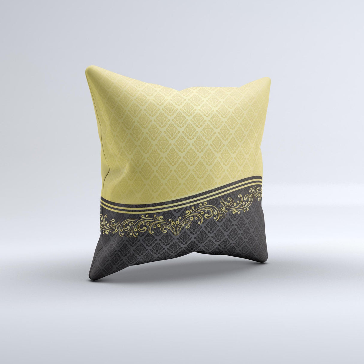 Gold and Black Luxury Pattern ink-Fuzed Decorative Throw Pillow